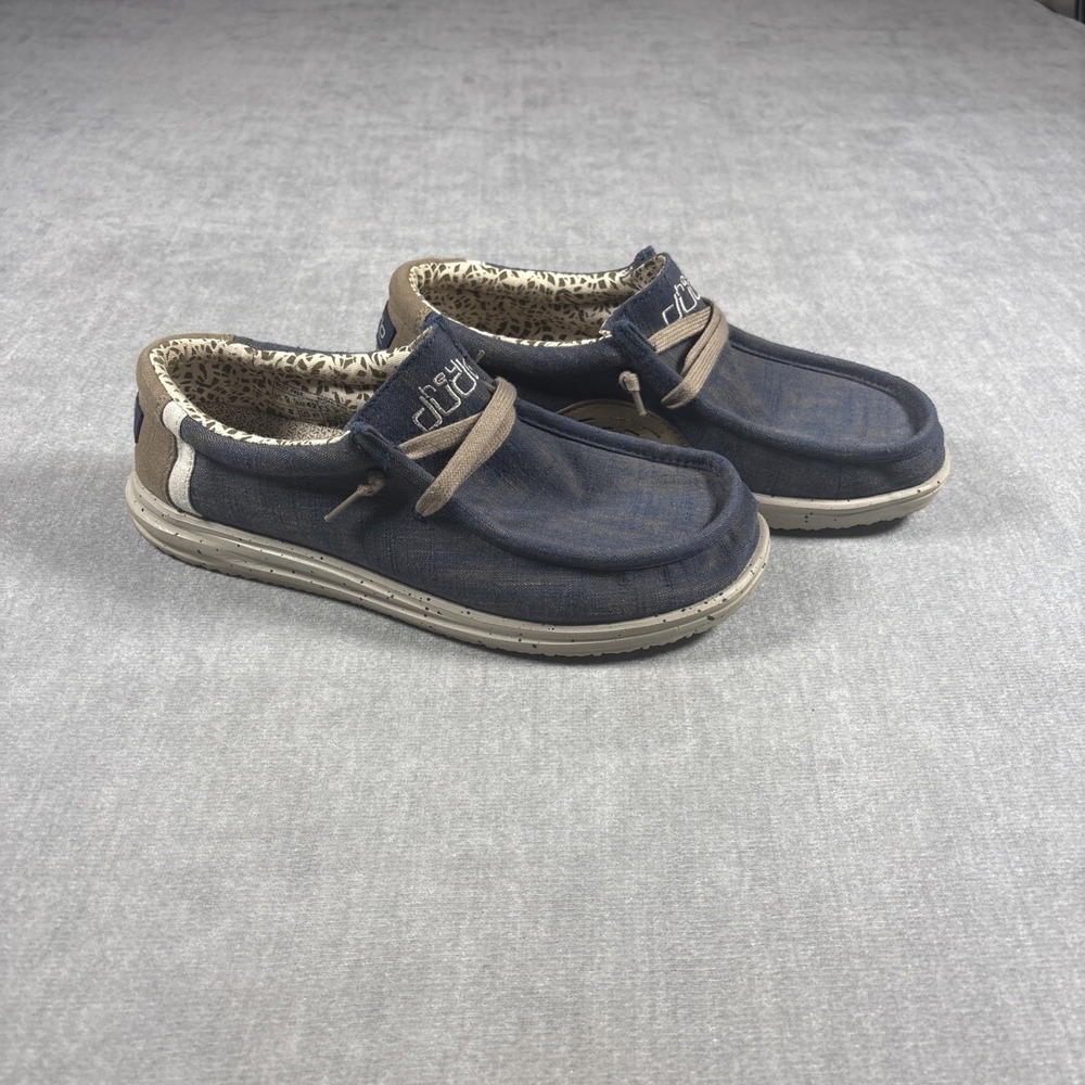 Hey Dude Mens Natural Collection Blue Slip On Shoes Size 9